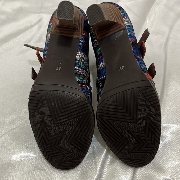 NWOT Socofy Multi Colored 3in Heel Shoes - Picture 4 of 4